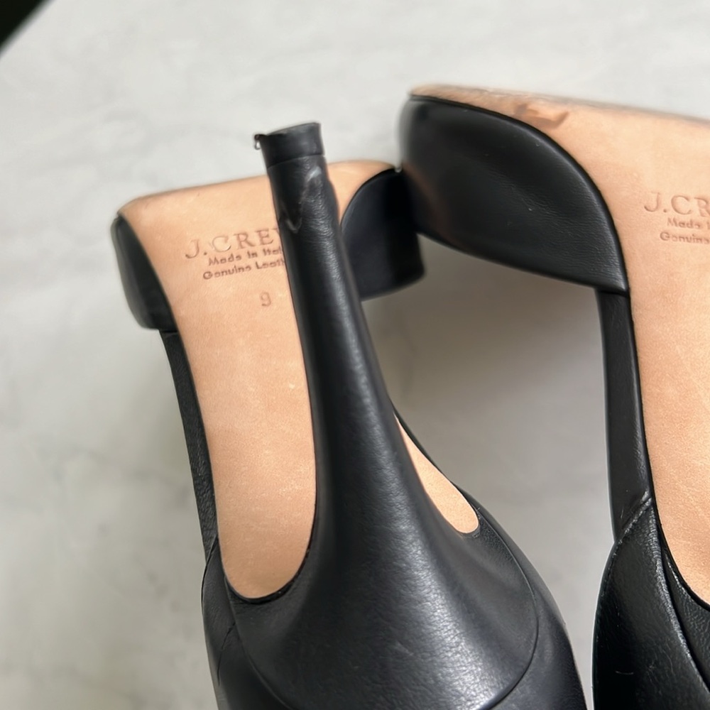 J.CREW QUINN BLACK LEATHER ANKLE CUFF PUMPS STILETTOS HEELS SIZE US 9 - Picture 8 of 11